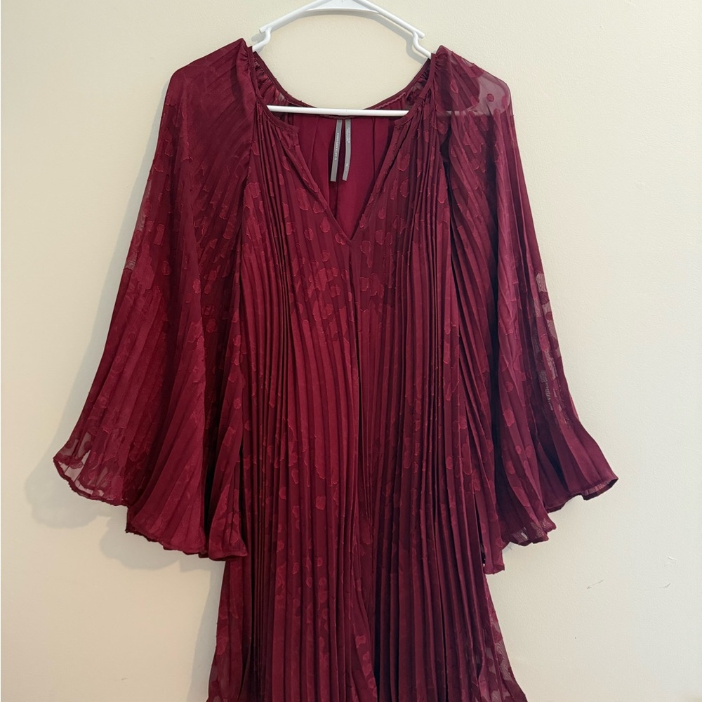 Anthropologie Deep Red Dress